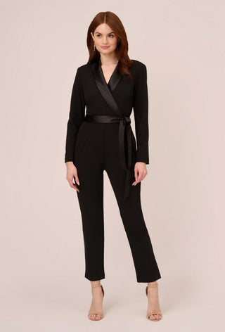 Crepe tuxedo jumpsuit