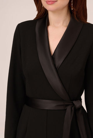 Crepe tuxedo jumpsuit