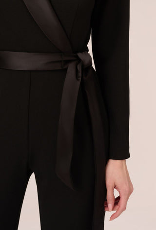 Crepe tuxedo jumpsuit