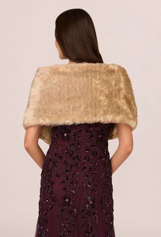 Faux fur wrap stola