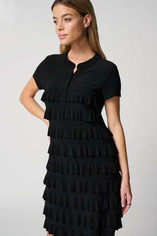 Rüschenkleid 211350S Schwarz