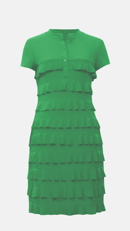 Ruffle dress 211350S Island Green