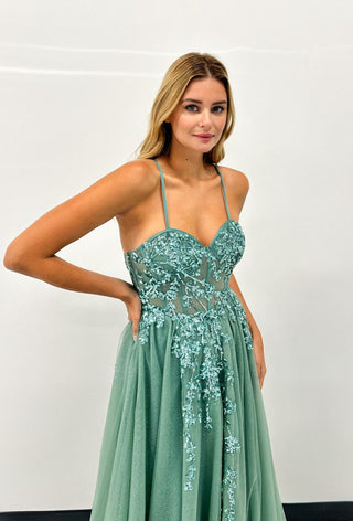 Saniella dress Glitter Sterling Blue