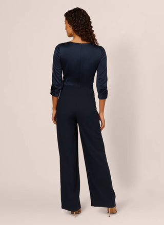 Satin crepe jumpsuit Dark navy