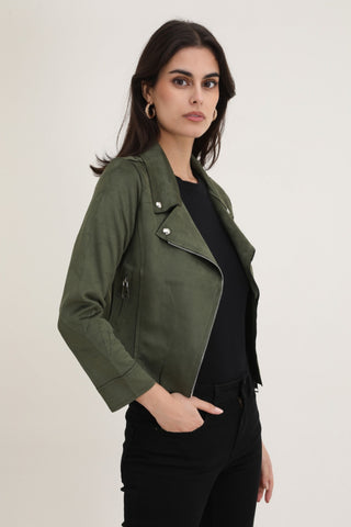 Suedine X Bikerjacke Khaki