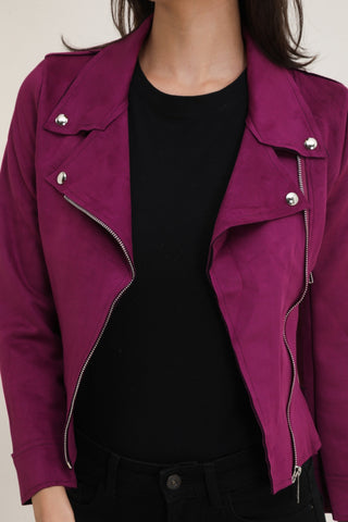 Suedine X Bikerjacke Mauve