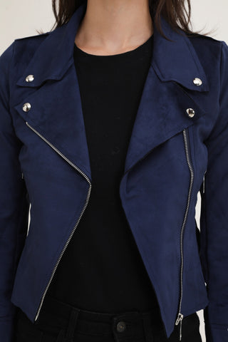 Suedine X Bikerjacke Navy