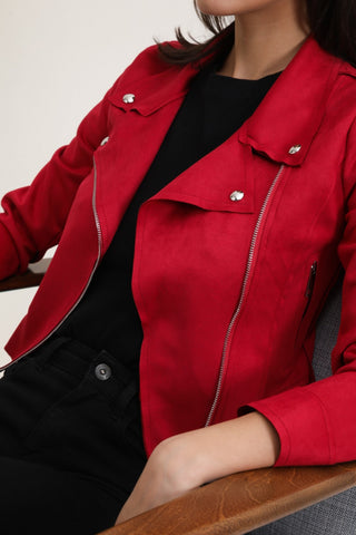 Suedine X Bikerjacke Rot