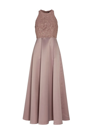 SWING - Maxi sequin satin dress Beige - Gala jurken - 34 - Dresses Boutique jurkenwinkel Sittard