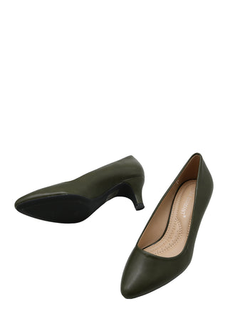 PU leather pump 5.5cm green