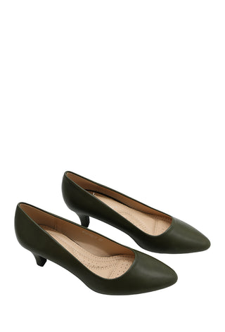 PU leather pump 5.5cm green